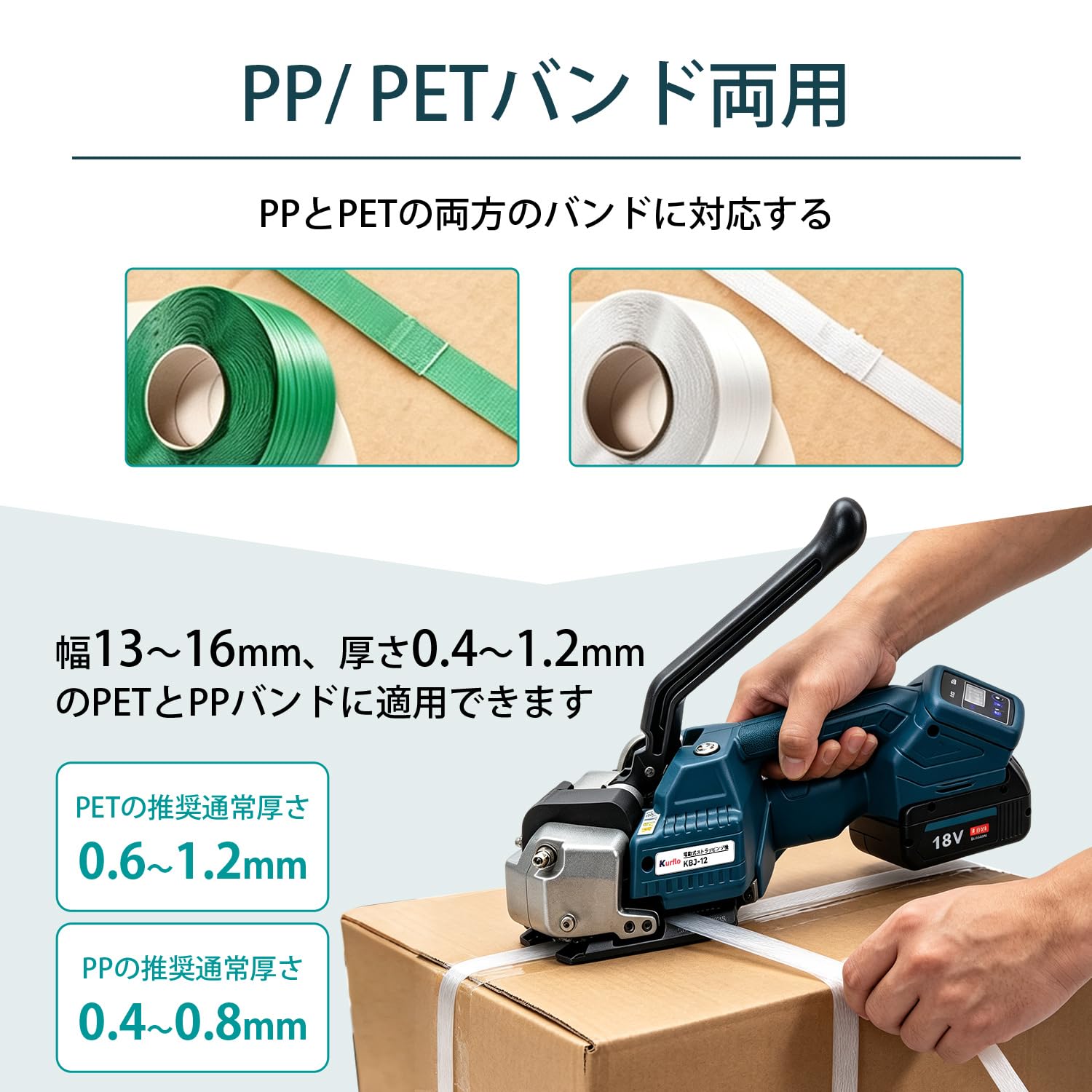 Amazon.co.jp: Kurflo 手持ち式半自動梱包機 業務用 電動式スト